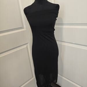 Women's Charlotte Russe Black Bandeau Sheer Lined Asymmetrical Hem Dress Size M